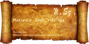 Maruncz Szörény névjegykártya
